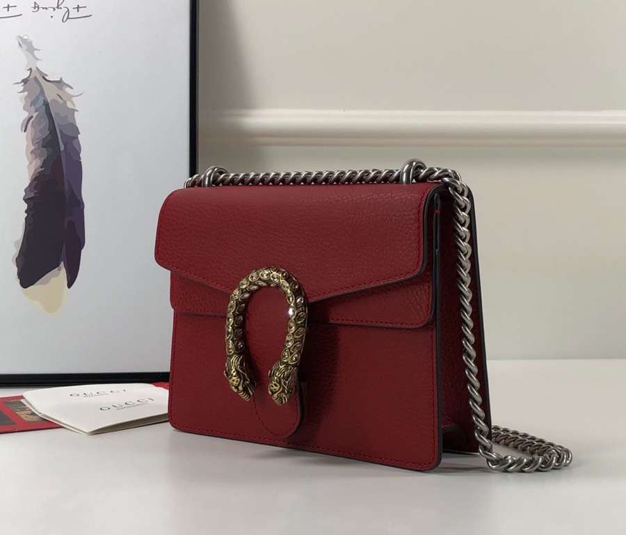 Gucci Dionysus mini leather bag 421970 red - Click Image to Close